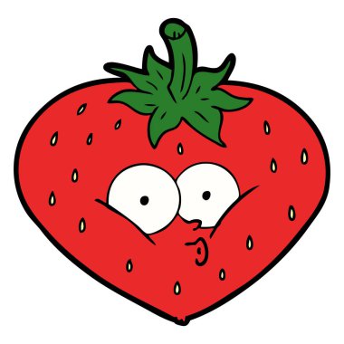 vektör çizim karikatür çilek