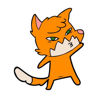 Akıllı karikatür fox vektör çizim