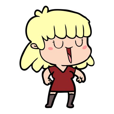 Çizgi filmdeki kadının vektör çizimi