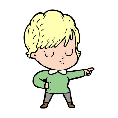 Çizgi filmdeki kadının vektör çizimi