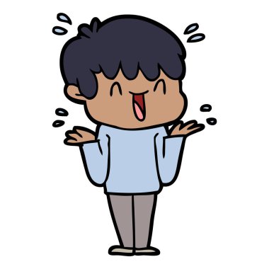  vektör çizim karikatür gülen çocuk