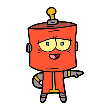 Çizgi film robotunun vektör çizimi