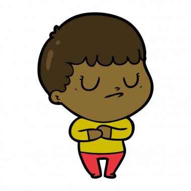  vektör çizim karikatür huysuz çocuk