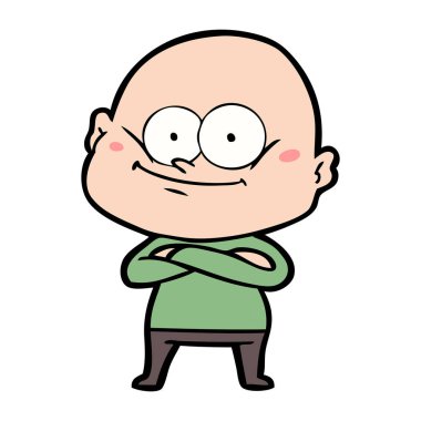 karikatür kel adam bakıyor