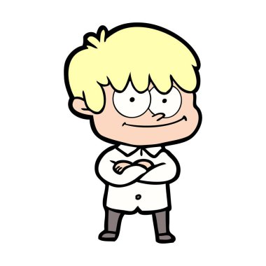 mutlu çizgi film adam vektör çizim