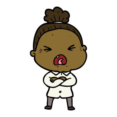 çizgi film kızgın yaşlı kadın