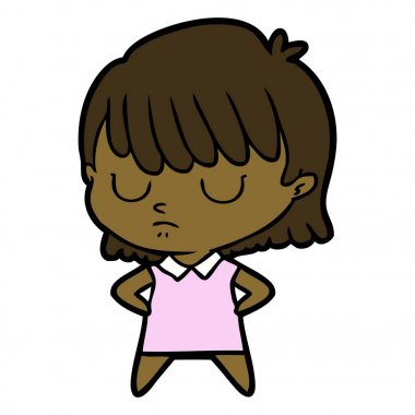 Çizgi filmdeki kadının vektör çizimi 