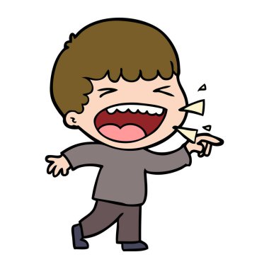  adam gülüyor karikatür vektör çizim