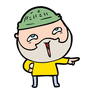 Çizgi film mutlu sakallı adam