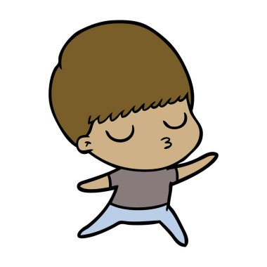 vektör çizim karikatür sakin çocuk