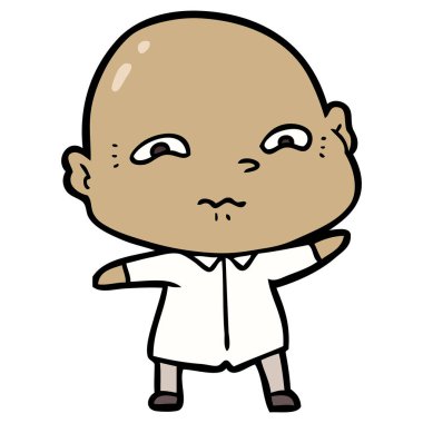 vektör çizim karikatür gergin adam