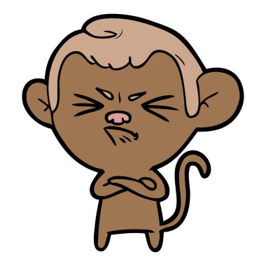vektör çizim karikatür öfkeli monkey