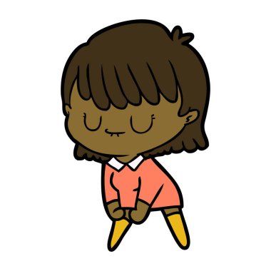 Çizgi filmdeki kadının vektör çizimi