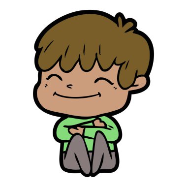 vektör çizim karikatür mutlu çocuk