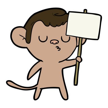 Çizgi film maymununun vektör çizimi