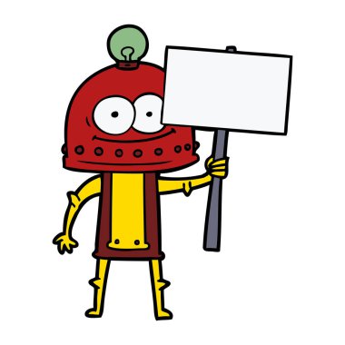 ampul ile mutlu karton robot