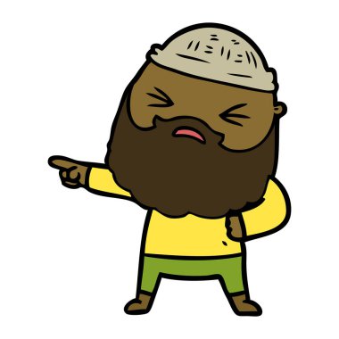 Sakallı çizgi film adamı.