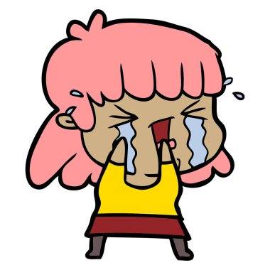 çizgi film kadın gözyaşları içinde