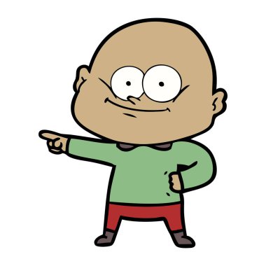 karikatür kel adam bakıyor