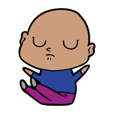 vektör çizim karikatür kel adam