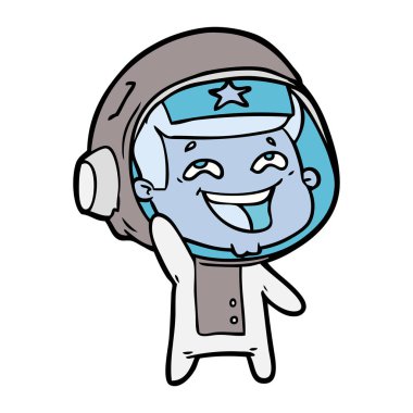  vektör çizim karikatür gülen astronot