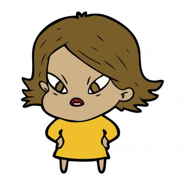 vektör çizim karikatür kadın vurguladı