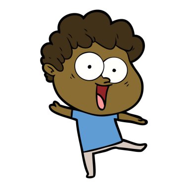 vektör çizim karikatür mutlu adam