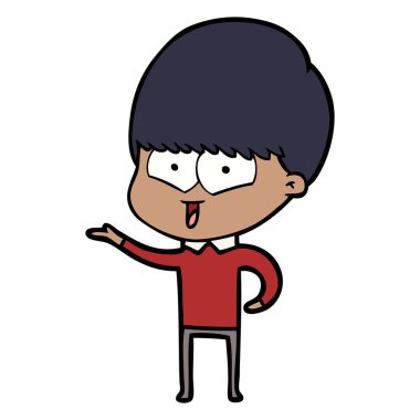 vektör çizim karikatür mutlu çocuk