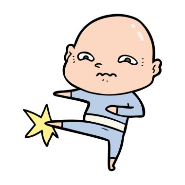 vektör çizim karikatür gergin adam