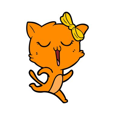 Çizgi film kedisinin vektör çizimi