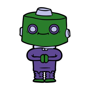 Çizgi film robotunun vektör çizimi