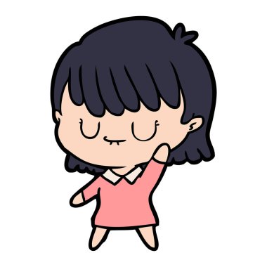 Çizgi filmdeki kadının vektör çizimi