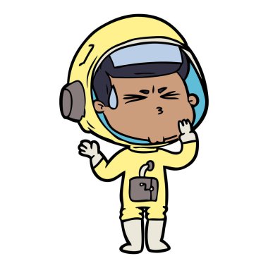 vektör çizim karikatür astronot vurguladı