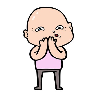 vektör çizim karikatür gergin adam