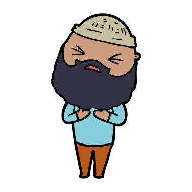 Sakallı çizgi film adamı.