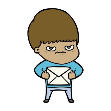 kızgın çizgi film çocuk vektör çizim