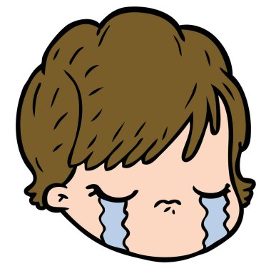 vektör çizim karikatür kadın yüzü