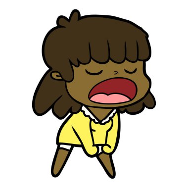  vektör çizim karikatür kadın söz