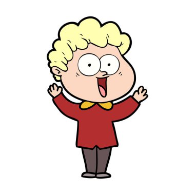 vektör çizim karikatür mutlu adam