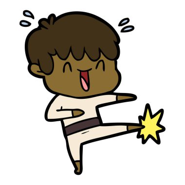  vektör çizim karikatür gülen çocuk