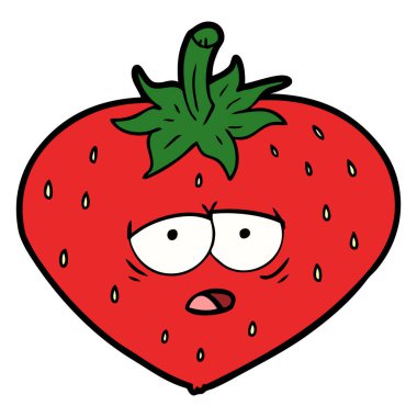 vektör çizim karikatür çilek