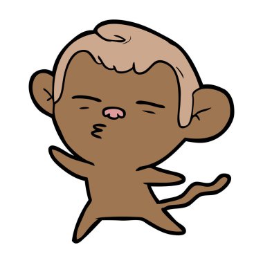  vektör çizim karikatür şüpheli maymun