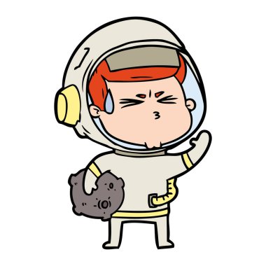 vektör çizim karikatür astronot vurguladı