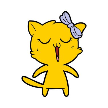 Çizgi film kedisinin vektör çizimi