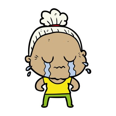 çizgi film ağlayan yaşlı kadın