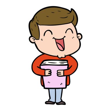  vektör çizim karikatür man gülüyor