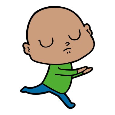 vektör çizim karikatür kel adam