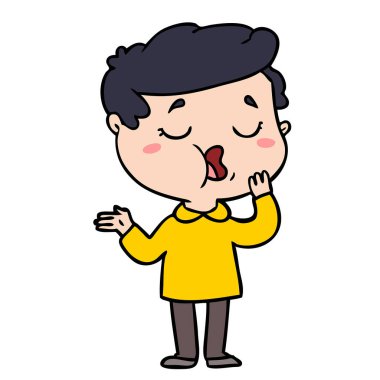  vektör çizim konuşuyor karikatür adam