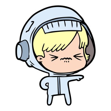 vektör çizim karikatür astronot kadın