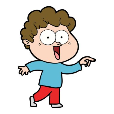 vektör çizim karikatür mutlu adam